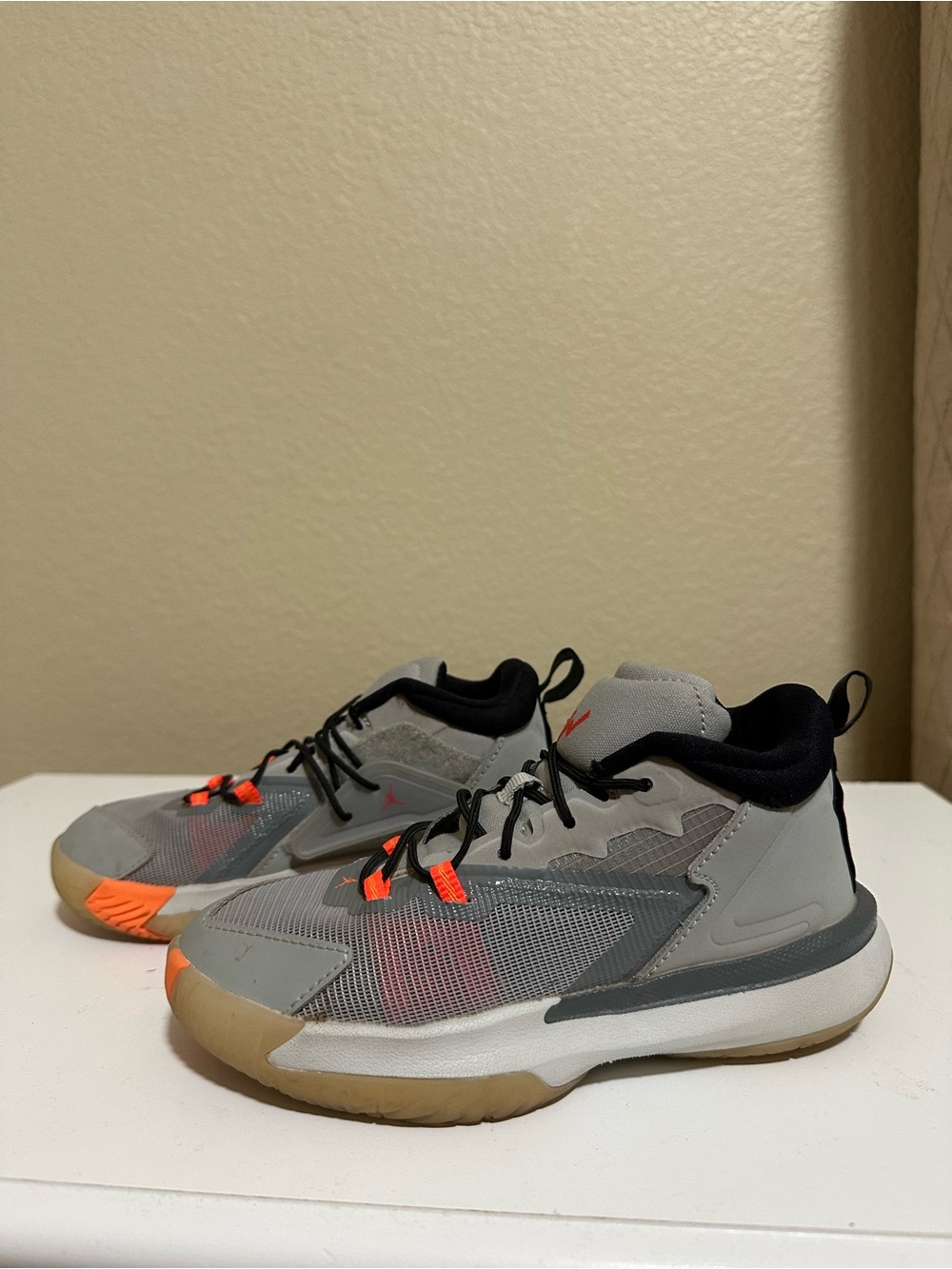 Kids Jordan Zion Williamson |  Gray & Orange Athletic Shoes - Brand Unspecified